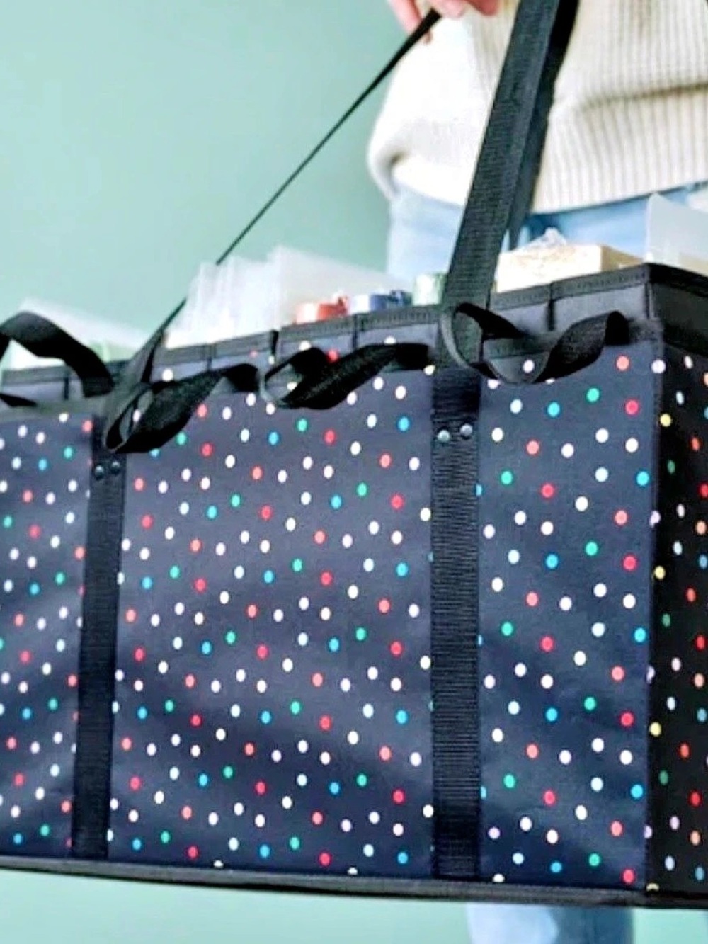 Creative Memories Large Tote Rainbow Polka Dot